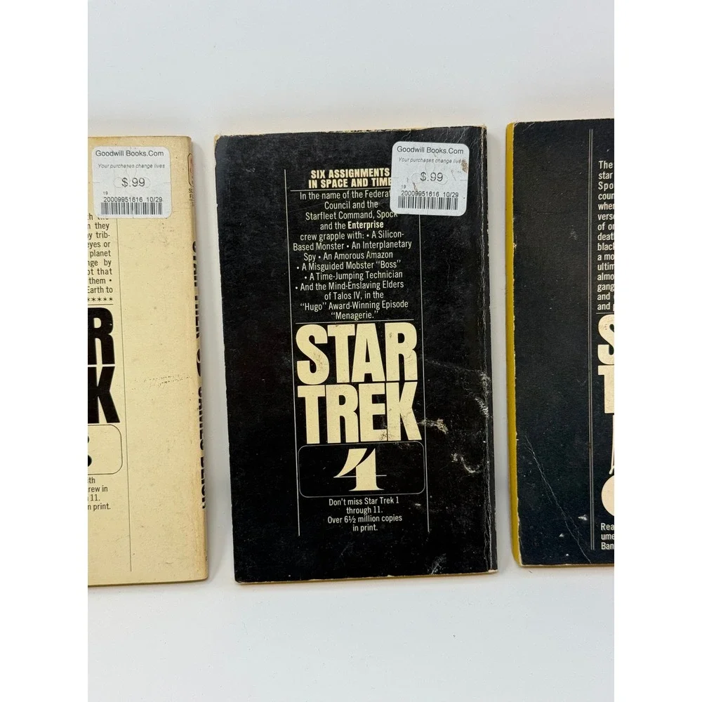 Vintage Star Trek Paperback Book Lot James Blish Alan Dean Foster1 3 4 5 Log Two